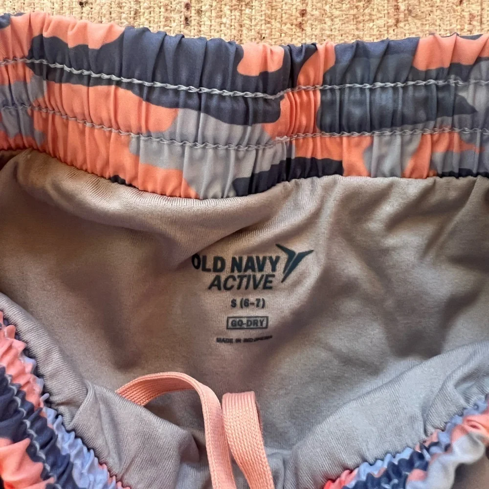 Old Navy Orange and Blue Camouflage Shorts Relaxed Fit
